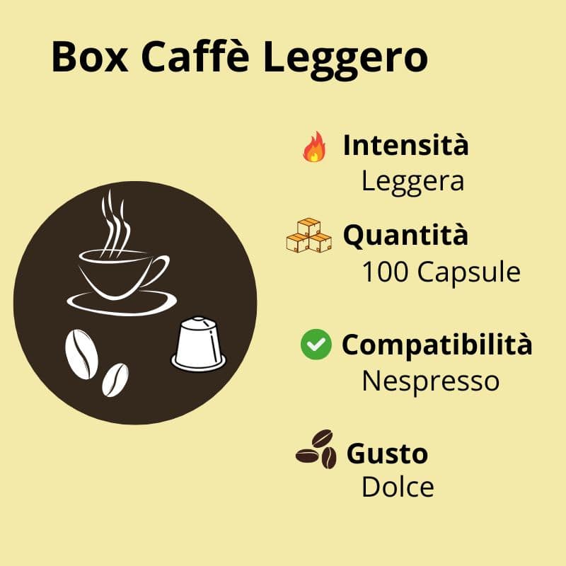 Miscele miste di Caffè Leggero in capsule compatibili Nespresso