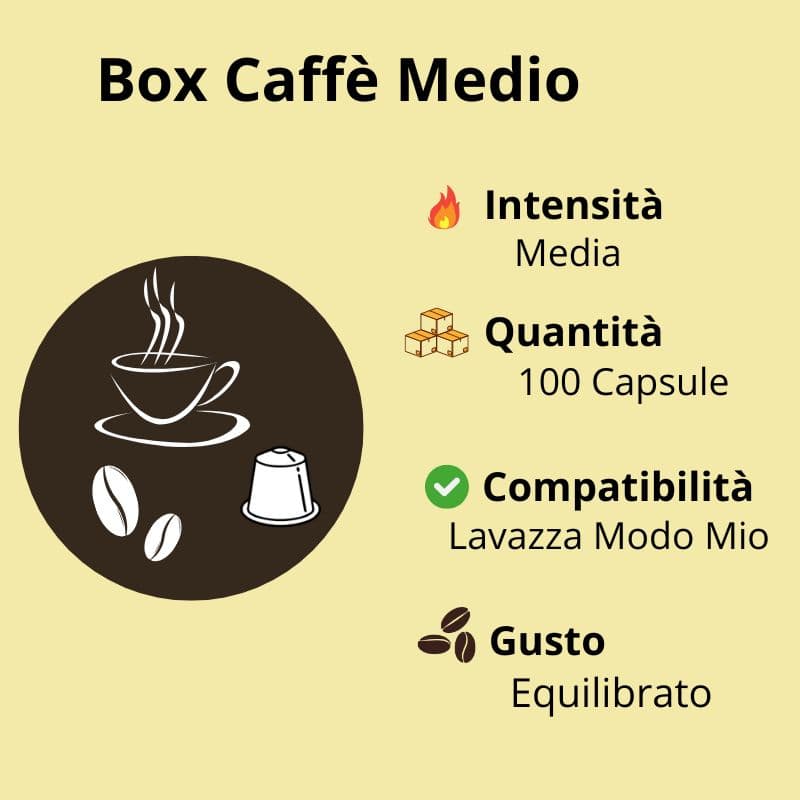 Miscele miste di Caffè media intensità in capsule compatibili Lavazza a Modo Mio
