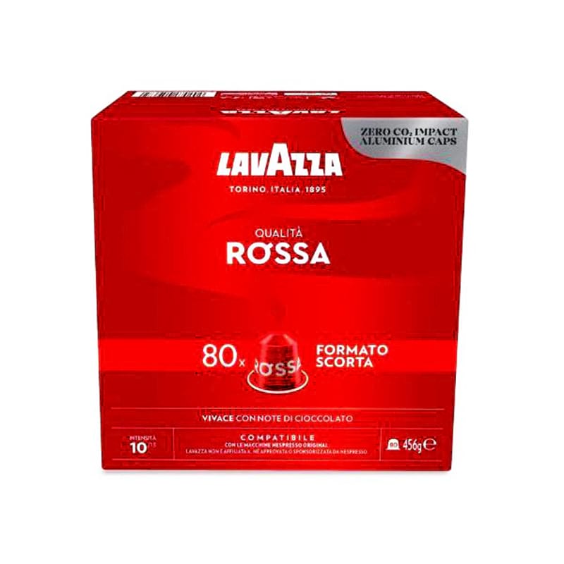 80 Capsule alluminio Nespresso Lavazza Qualità Rossa