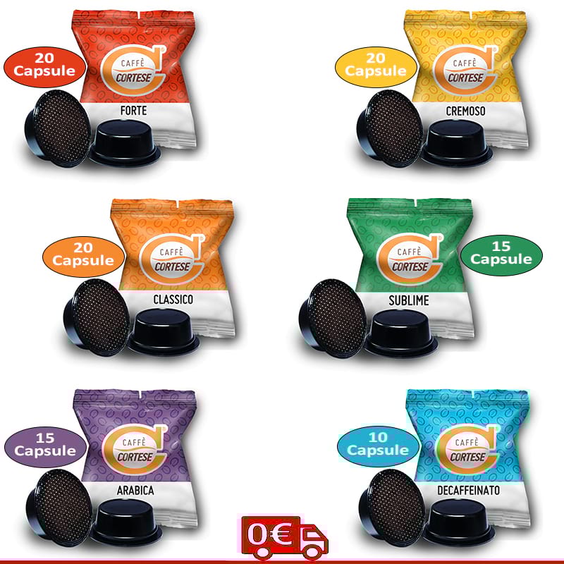 Kit assaggio 100 capsule caffè Cortese compatibili Lavazza a Modo Mio