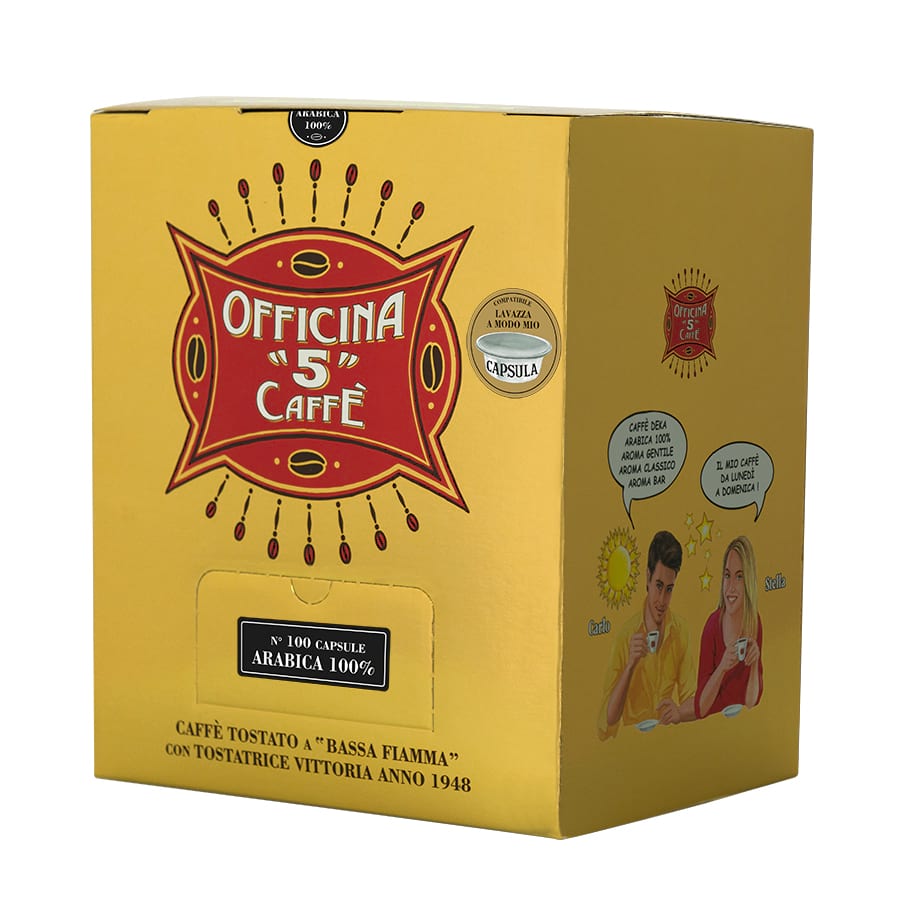 100 capsule Arabica Officina 5 caffè compatibili Lavazza a Modo Mio