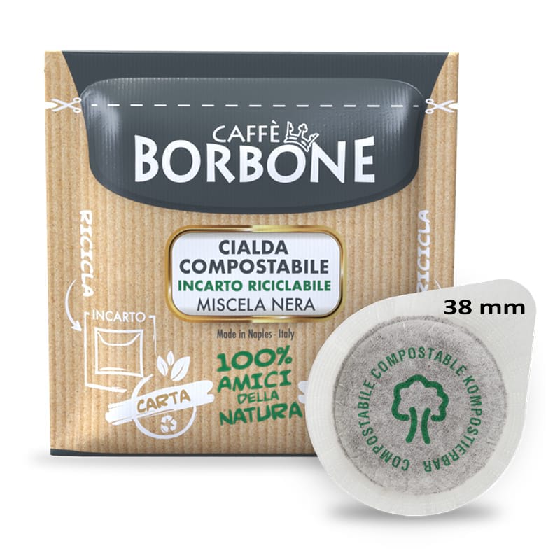 25 Cialde 38 mm Borbone miscela Nera
