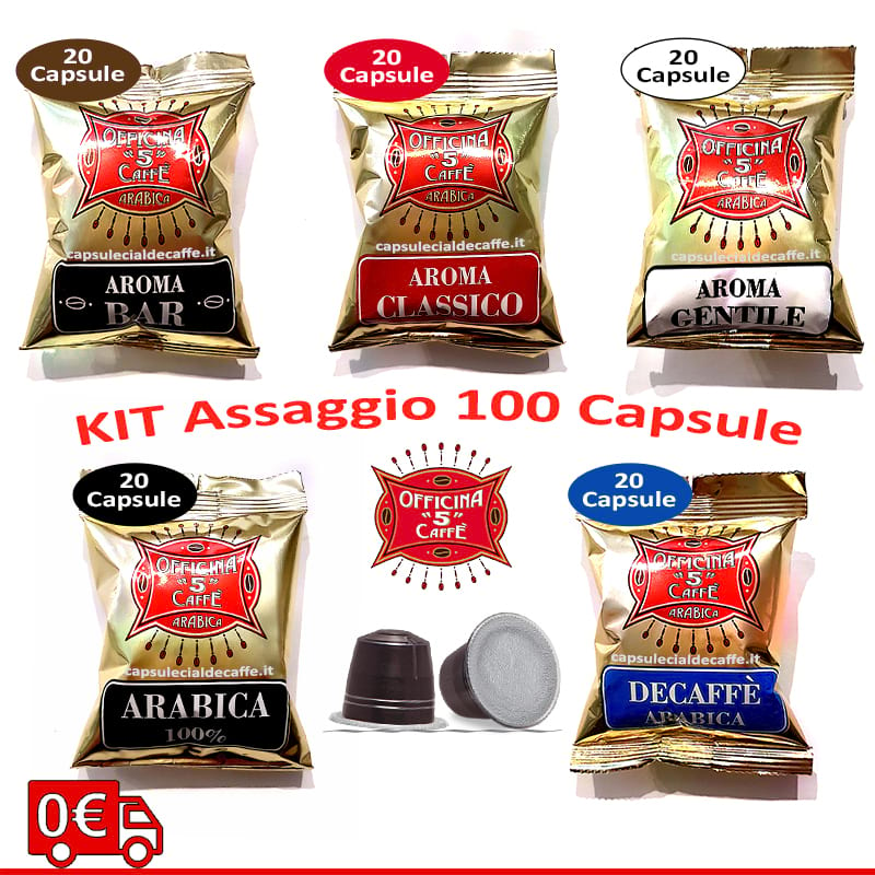 Kit assaggio caffè Officina 5 in Capsule compatibili Nespresso