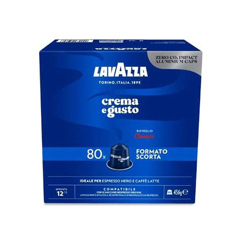 80 Capsule alluminio Nespresso Lavazza Crema e Gusto