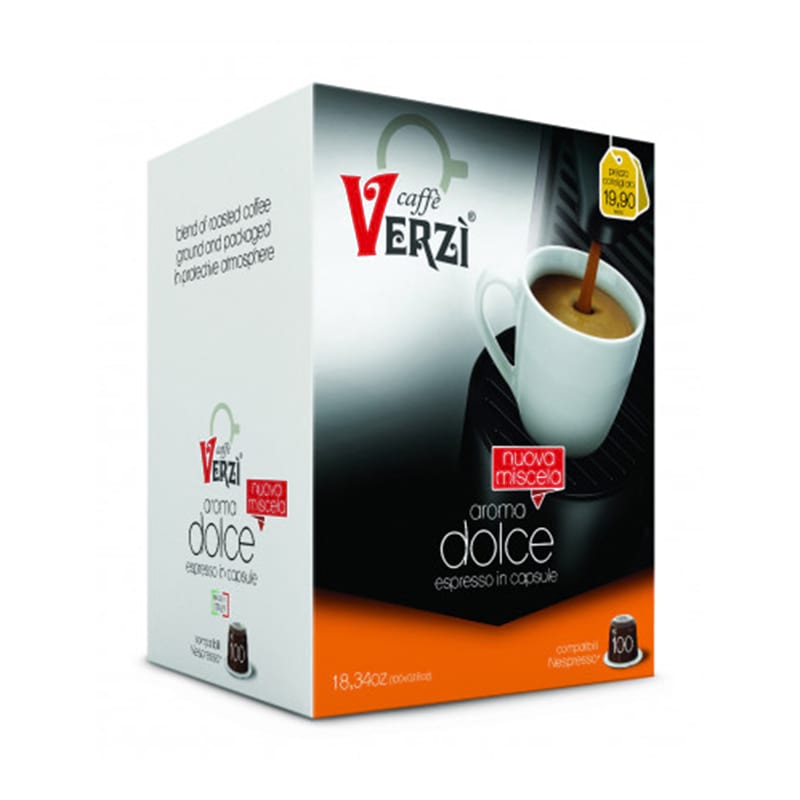 100 capsule caffè Verzì Aroma Dolce compatibili Nespresso