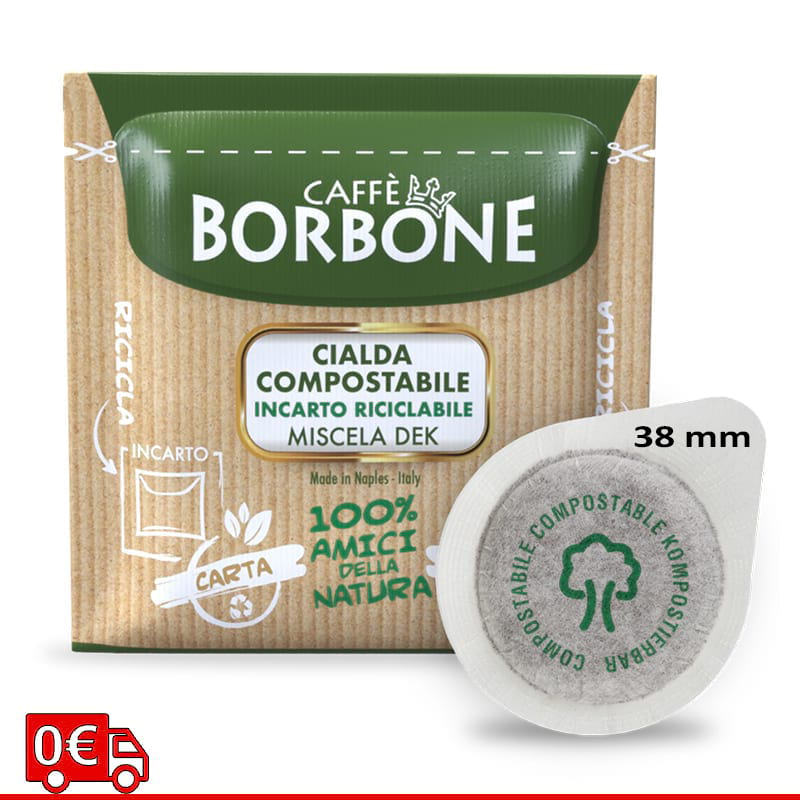 Caffè Borbone miscela Verde Dek Cialde 38 mm