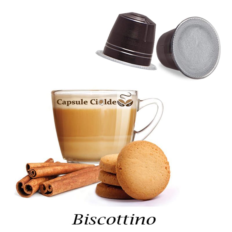 Bevanda al gusto di Biscottino in capsule compatibili Nespresso