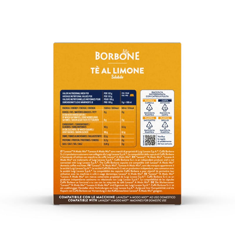 Tè Limone Borbone capsule compatibili Lavazza a Modo Mio