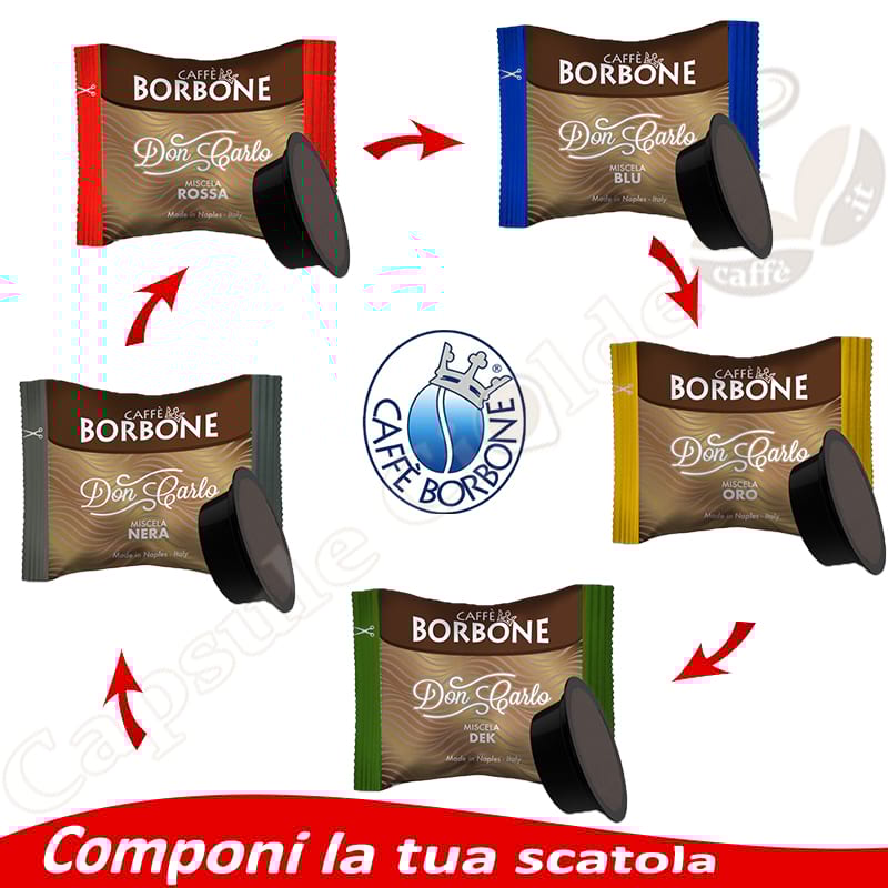 scatola mista capsule borbone compatibili lavazza a modo mio