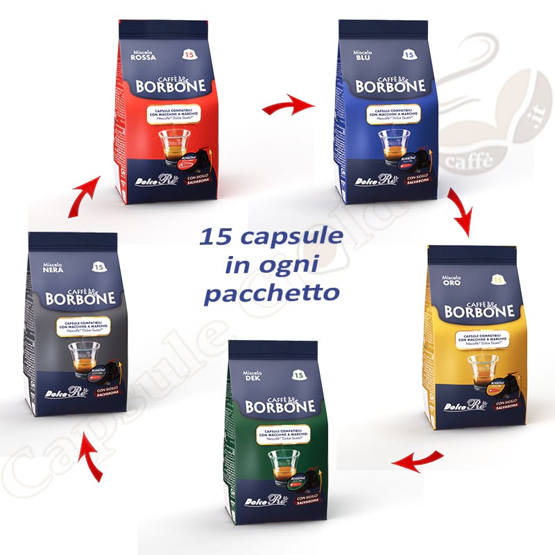 16 CAPSULE CAPPUCCIONE BORBONE COMPATIBILE DOLCE GUSTO