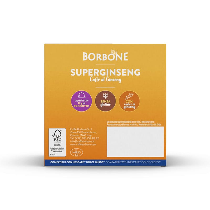 Superginseng caffè Borbone in capsule Dolce Gusto